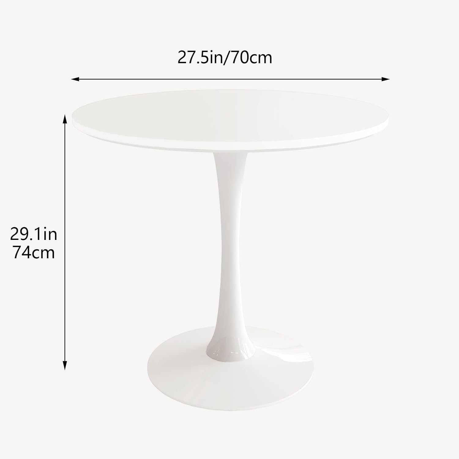 27.5" Round Tulip Table, White - Image 2