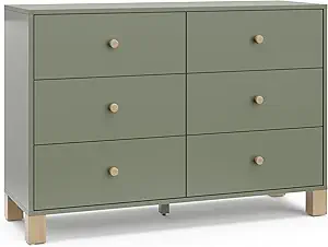 Storkcraft California Dresser, 6-Drawer, Olive/Driftwood - Image 20