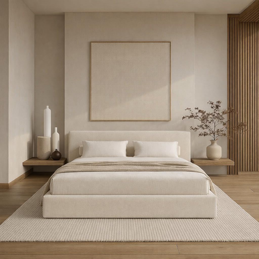 Square Bed Base, Queen, Brown Linen - Image 20