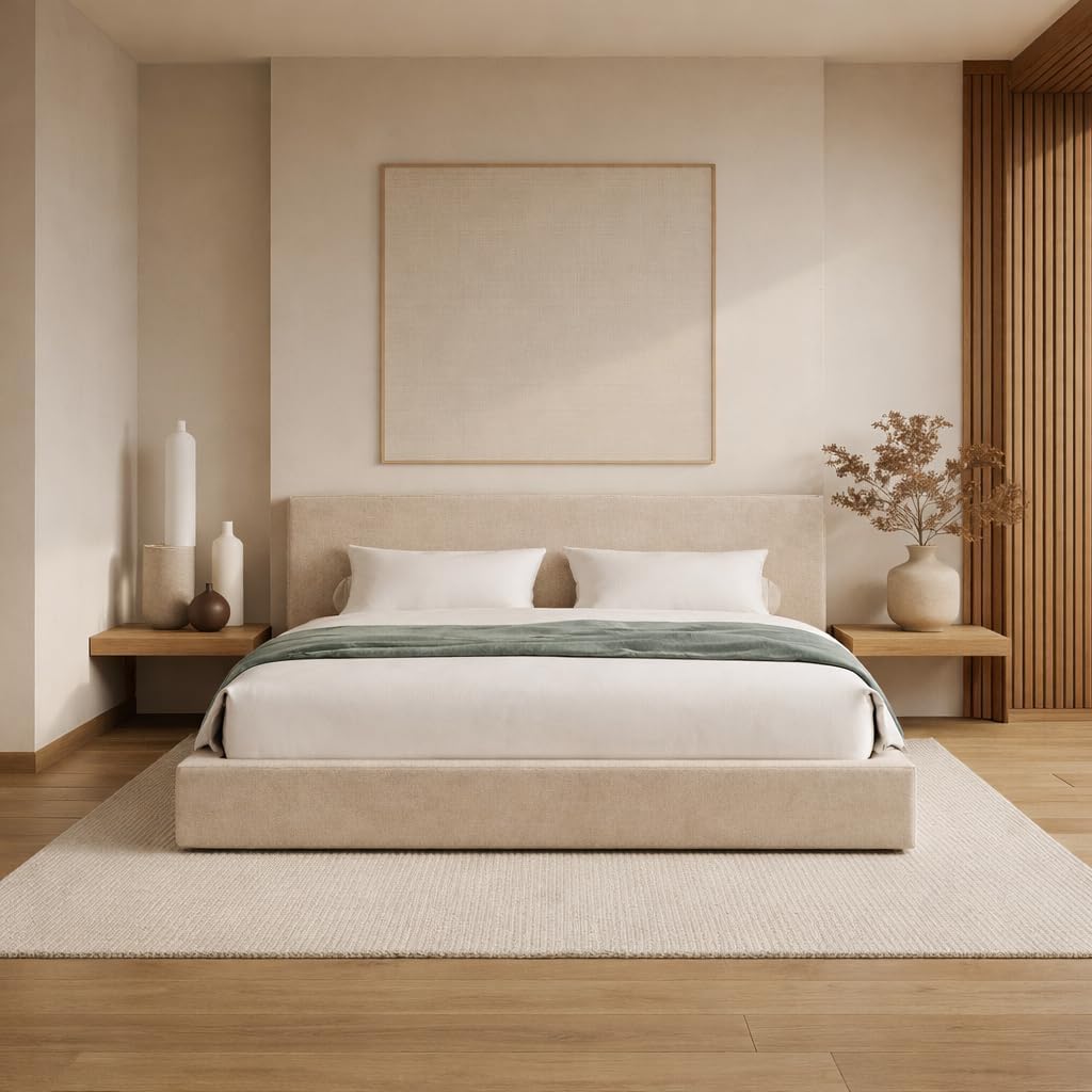 Square Bed Base, Queen, Brown Linen - Image 21