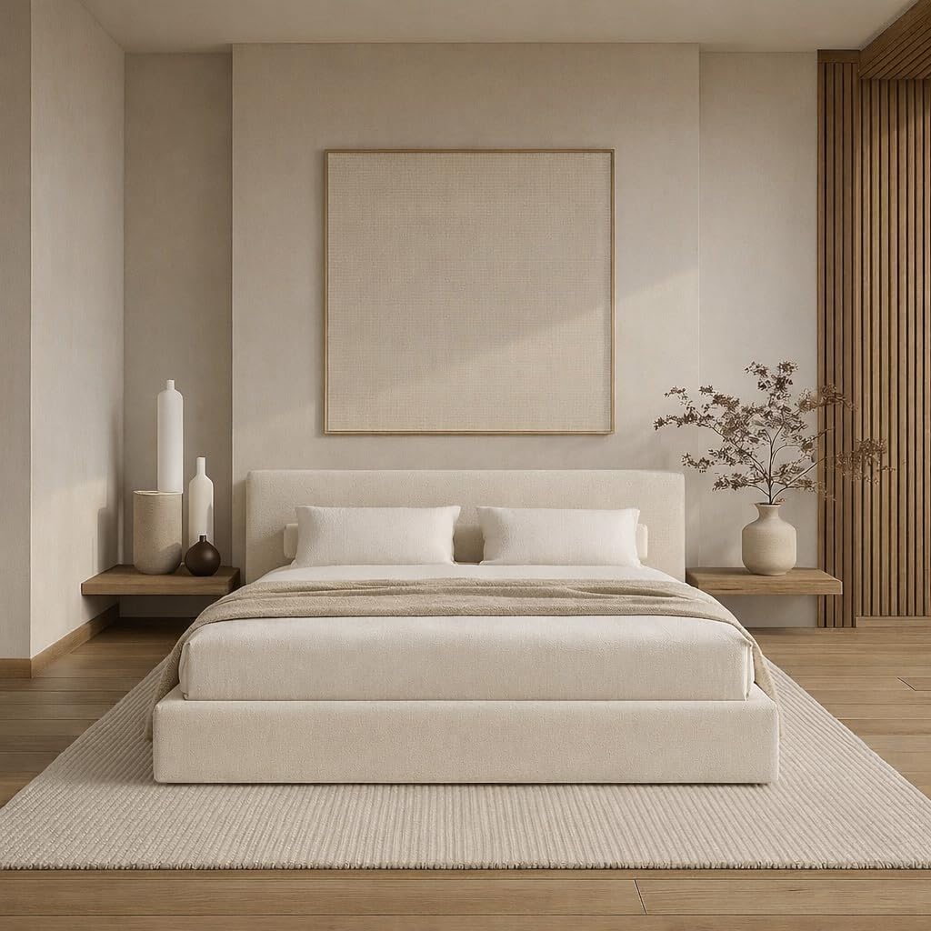 Square Bed Base, Queen, Brown Linen - Image 11