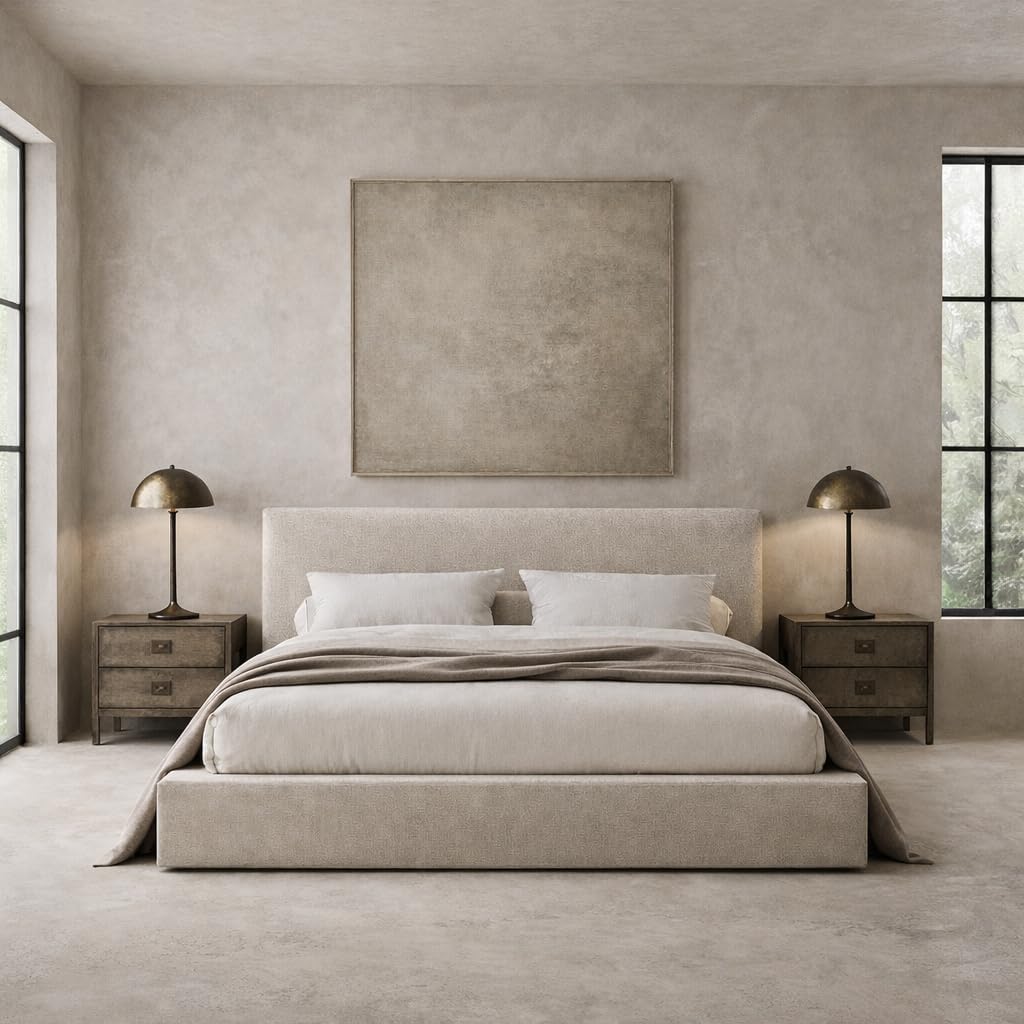 Square Bed Base, Queen, Brown Linen - Image 39