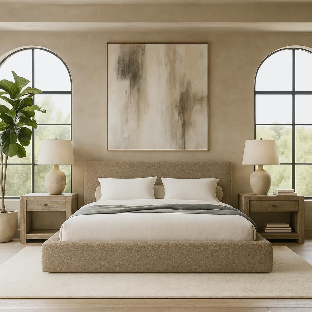 Square Bed Base, Queen, Brown Linen - Image 43