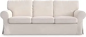 MASTERS OF COVERS Ektorp 3-Seat Sofa Cover, Cream - Image 9