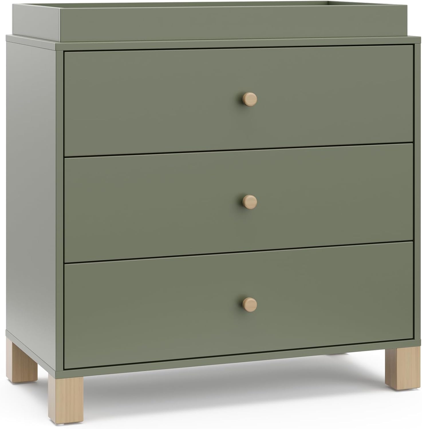 Storkcraft California Dresser, 6-Drawer, Olive/Driftwood - Image 3
