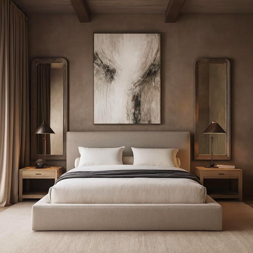 Square Bed Base, Queen, Brown Linen - Image 13