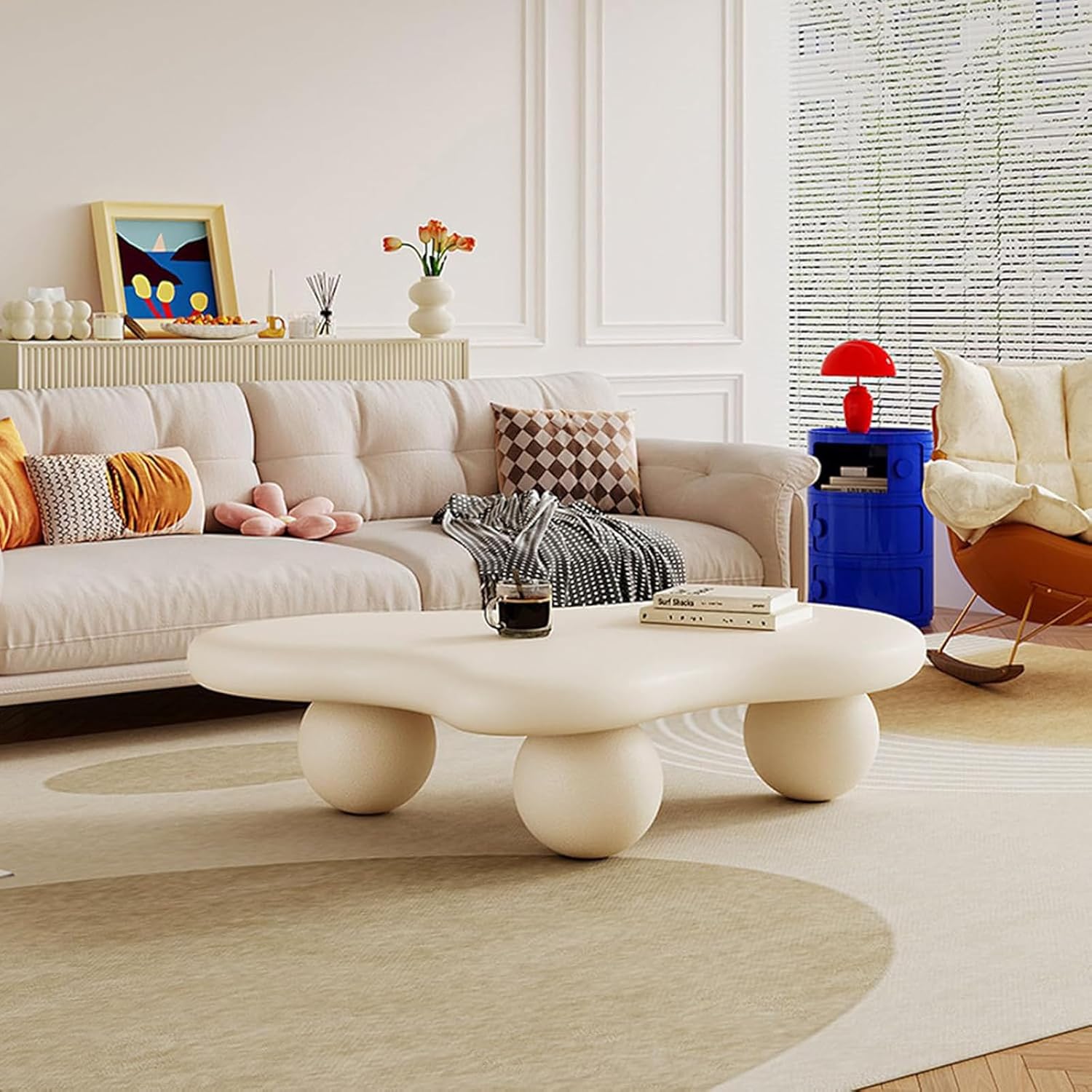 Irregular Cloud Coffee Table, 47", White - Image 2