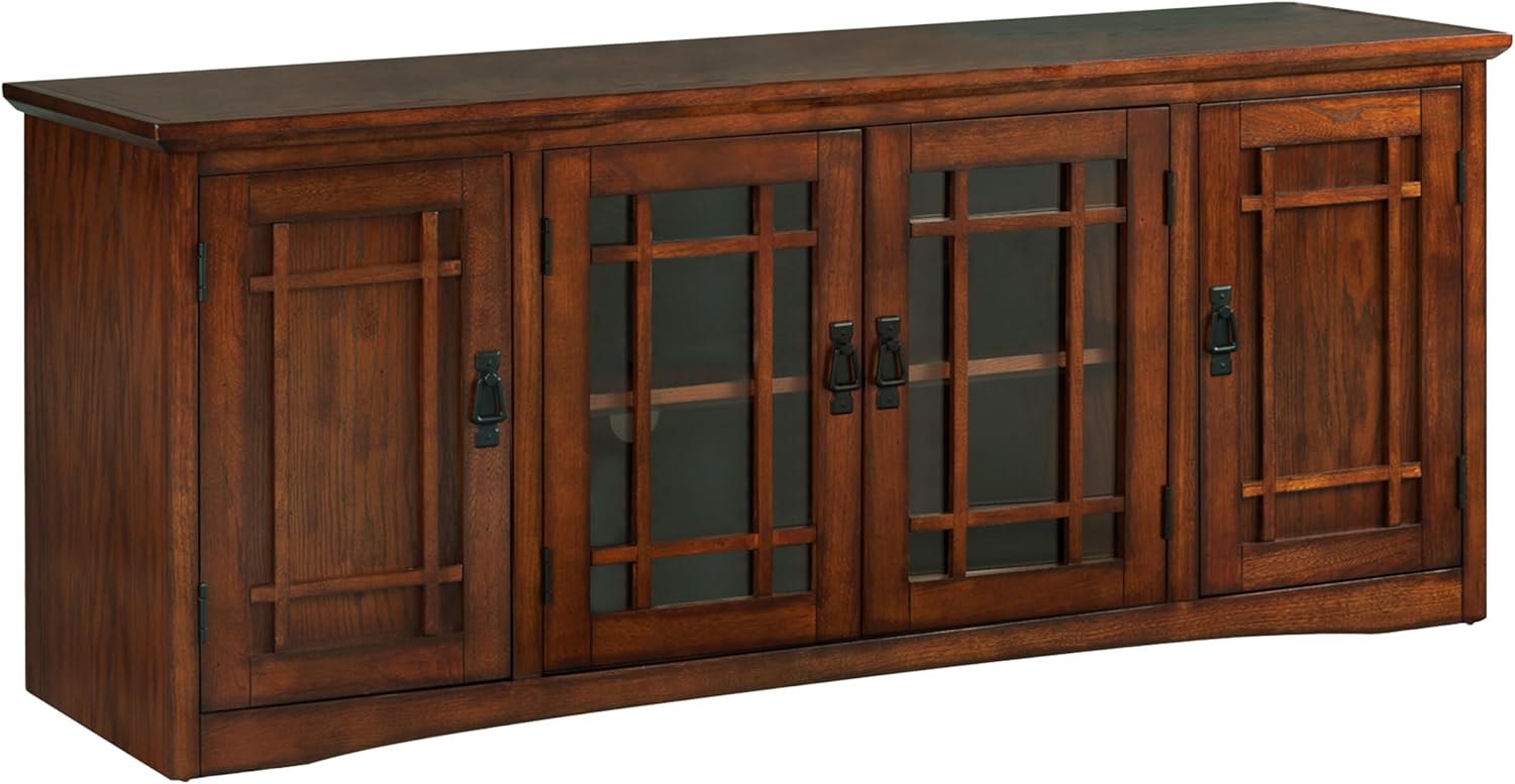 Leick Home TV Stand, Solid Wood, Mission Oak - Image 7