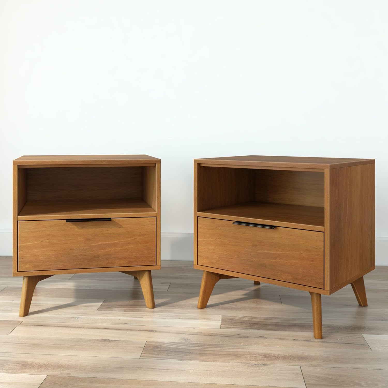 Plank+Beam Haven Nightstand Set of 2, Blonde/Black - Image 5