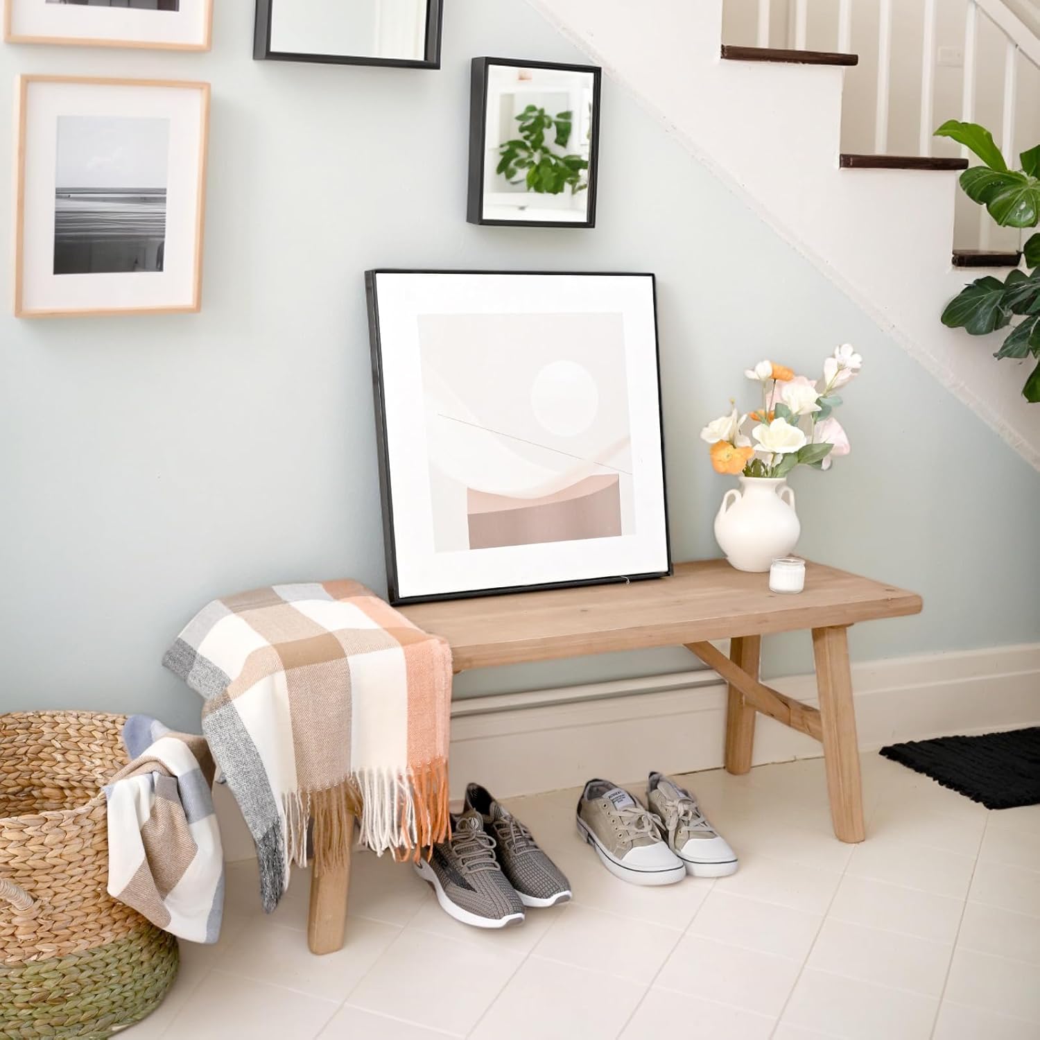 SwallowLiving Wood Entry Bench, 30", Natural - Image 6