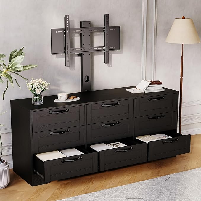 Patikuin TV Stand with Mount, 55", Black - Image 3