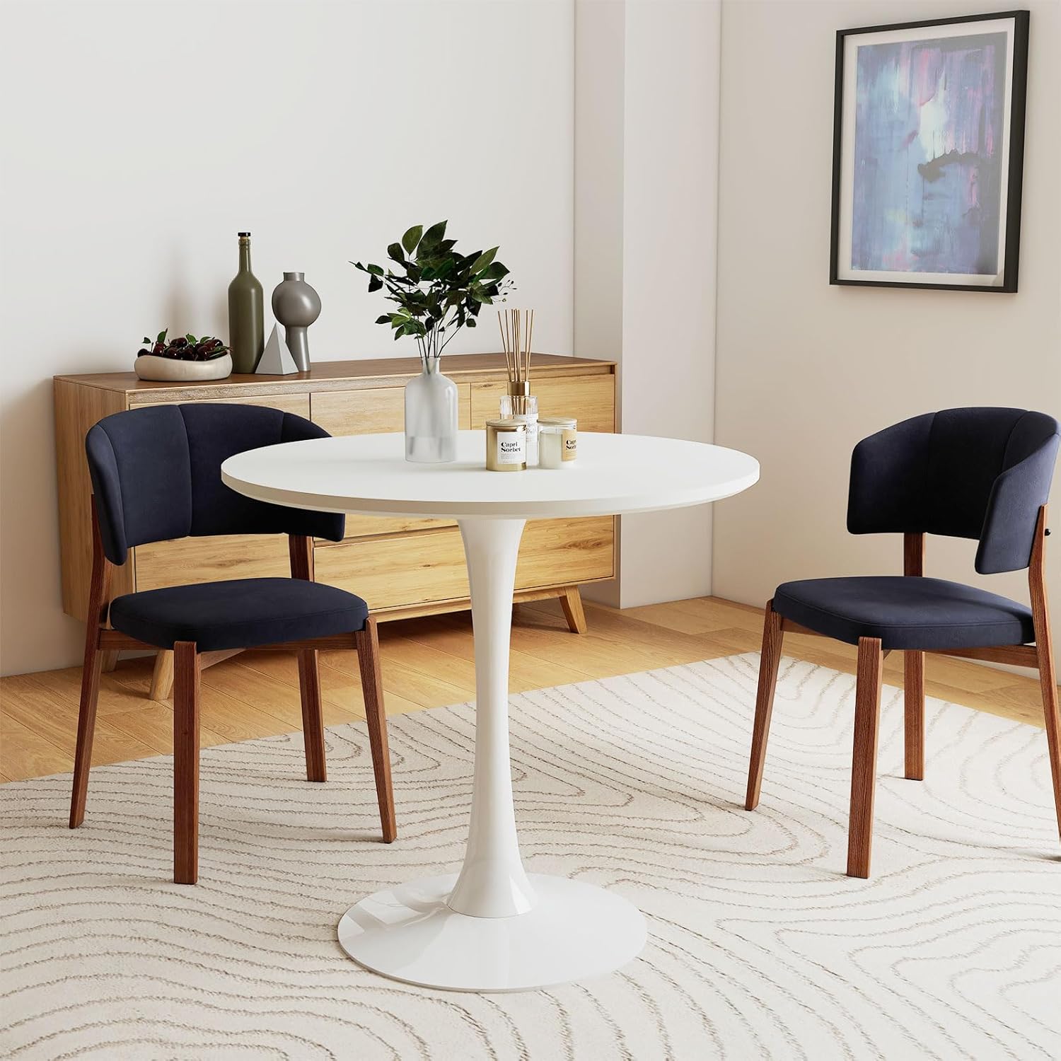 27.5" Round Tulip Table, White - Image 9