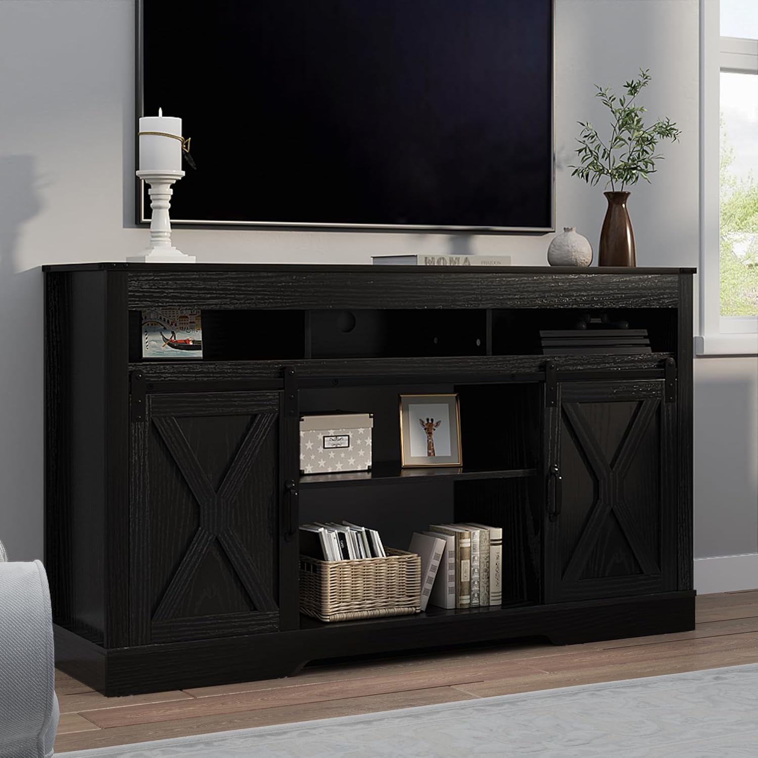 RoyalCraft Fireplace TV Stand, Light Grey - Image 3