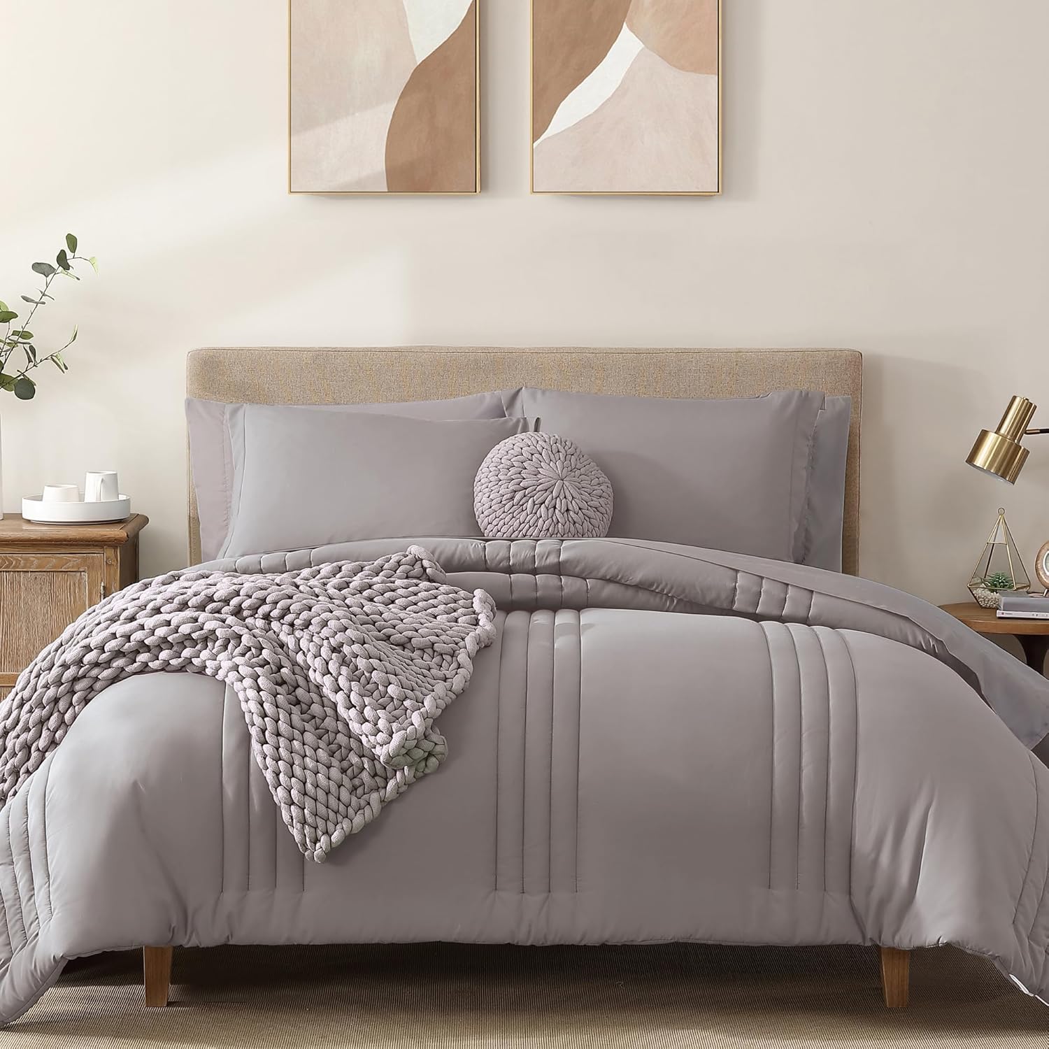 Monbix Queen Comforter Set, 7-Piece, Sage Green - Image 47