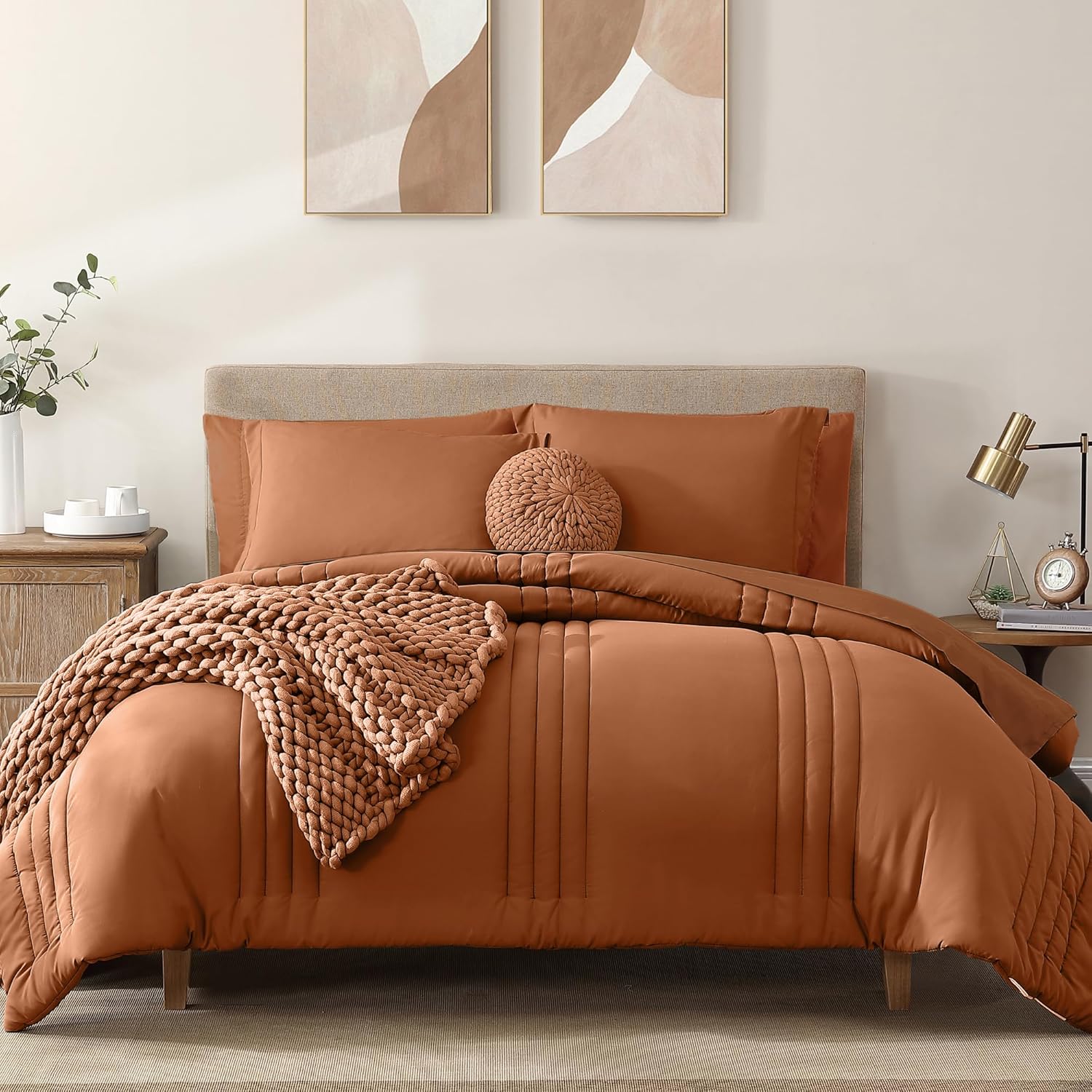 Monbix Queen Comforter Set, 7-Piece, Sage Green - Image 28