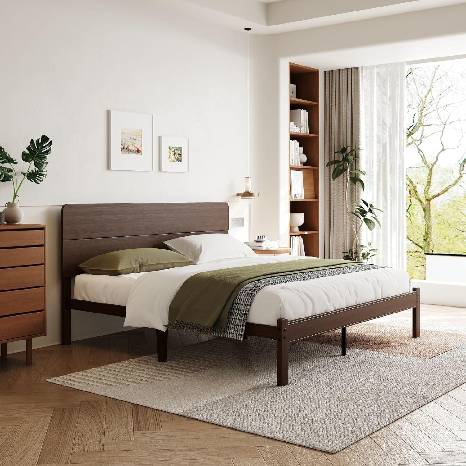 Queen Bamboo Bed Frame, 14", Natural - Image 2