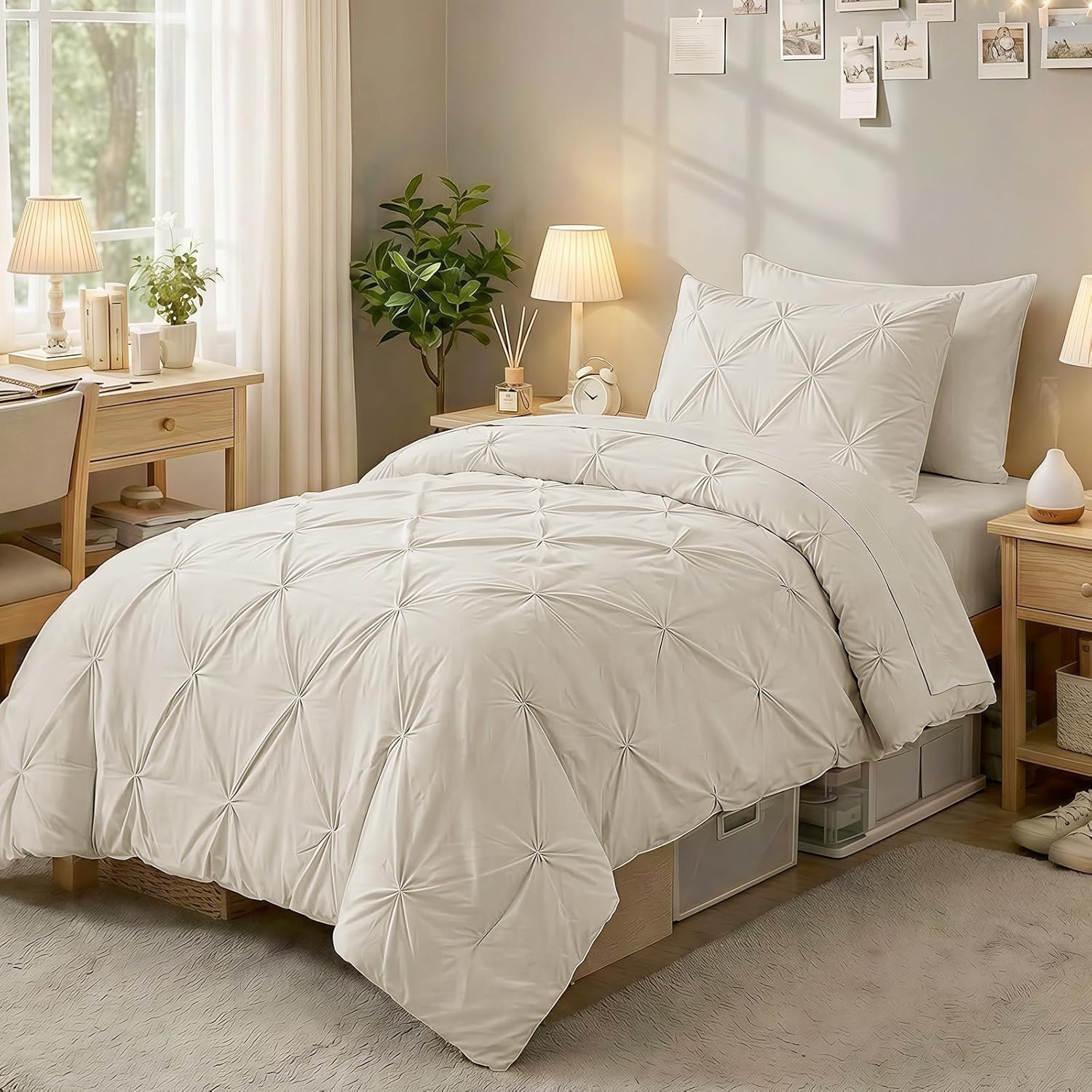 Sasttie Queen Comforter Set, 7-Piece, Beige - Image 16