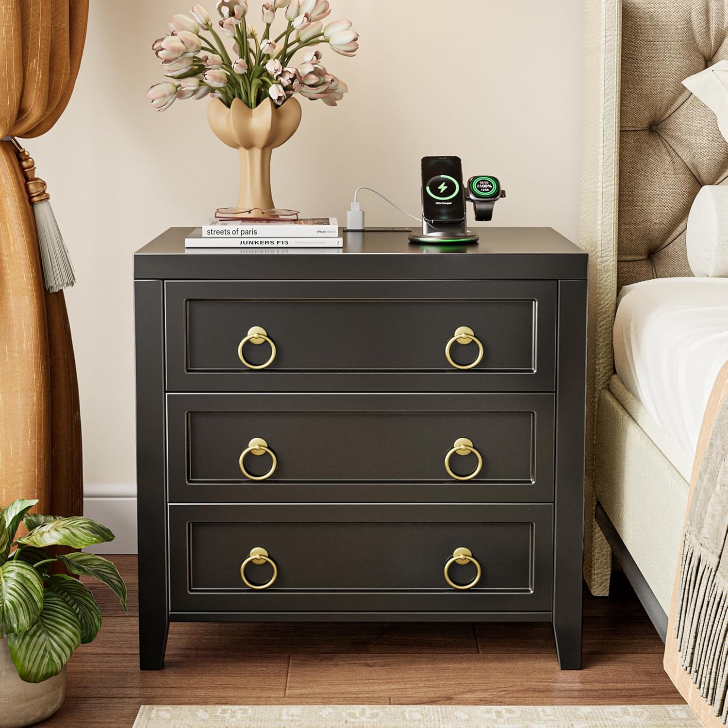 Huuger Nightstand Set of 2, White - Image 2