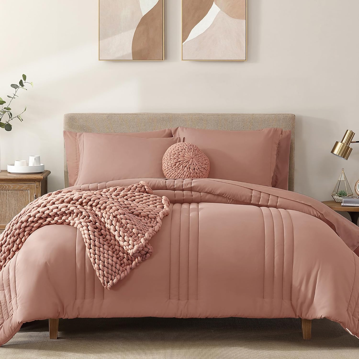 Monbix Queen Comforter Set, 7-Piece, Sage Green - Image 19