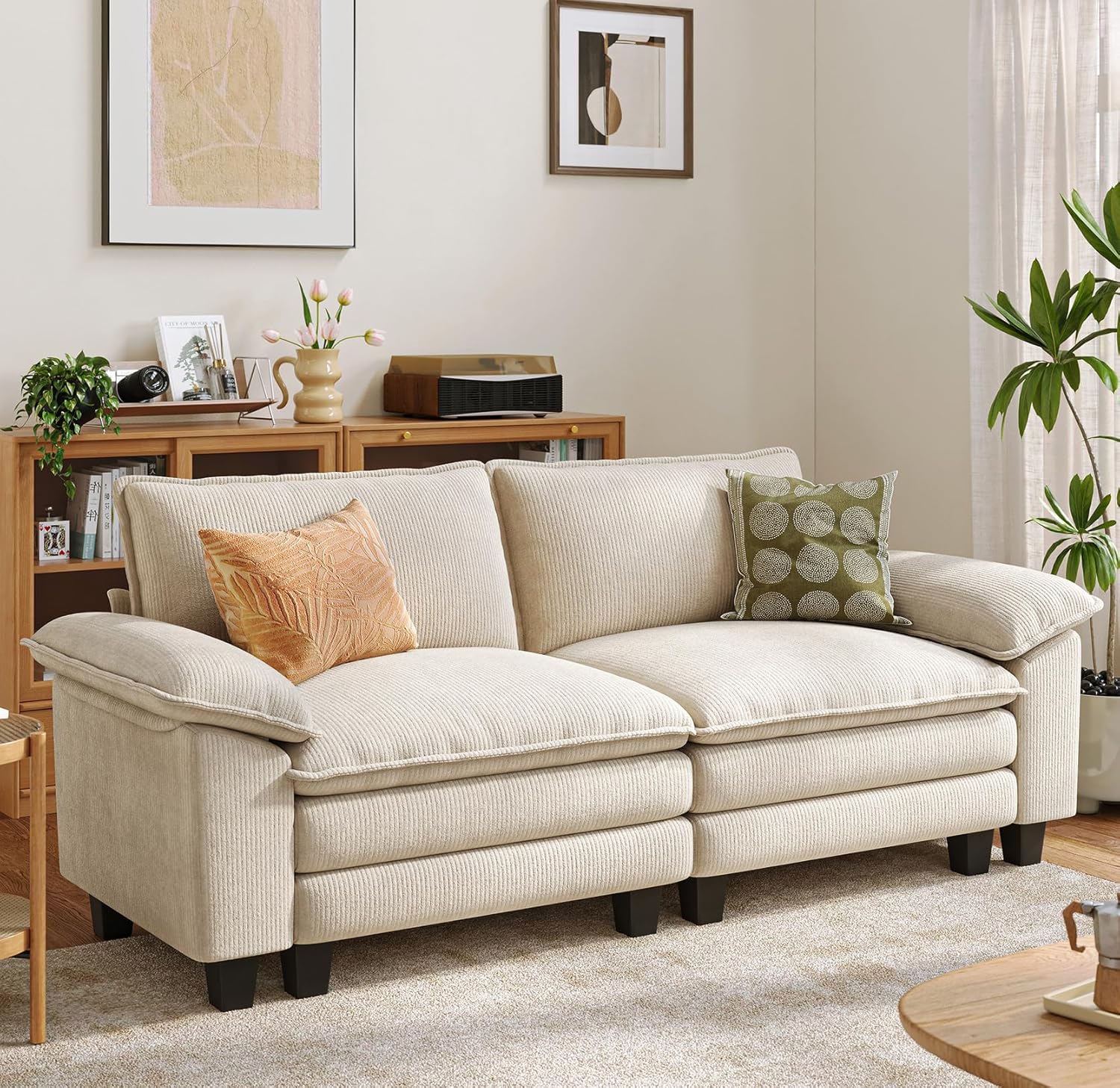 LINSY HOME Cloud Loveseat Sofa, 90", Green - Image 5