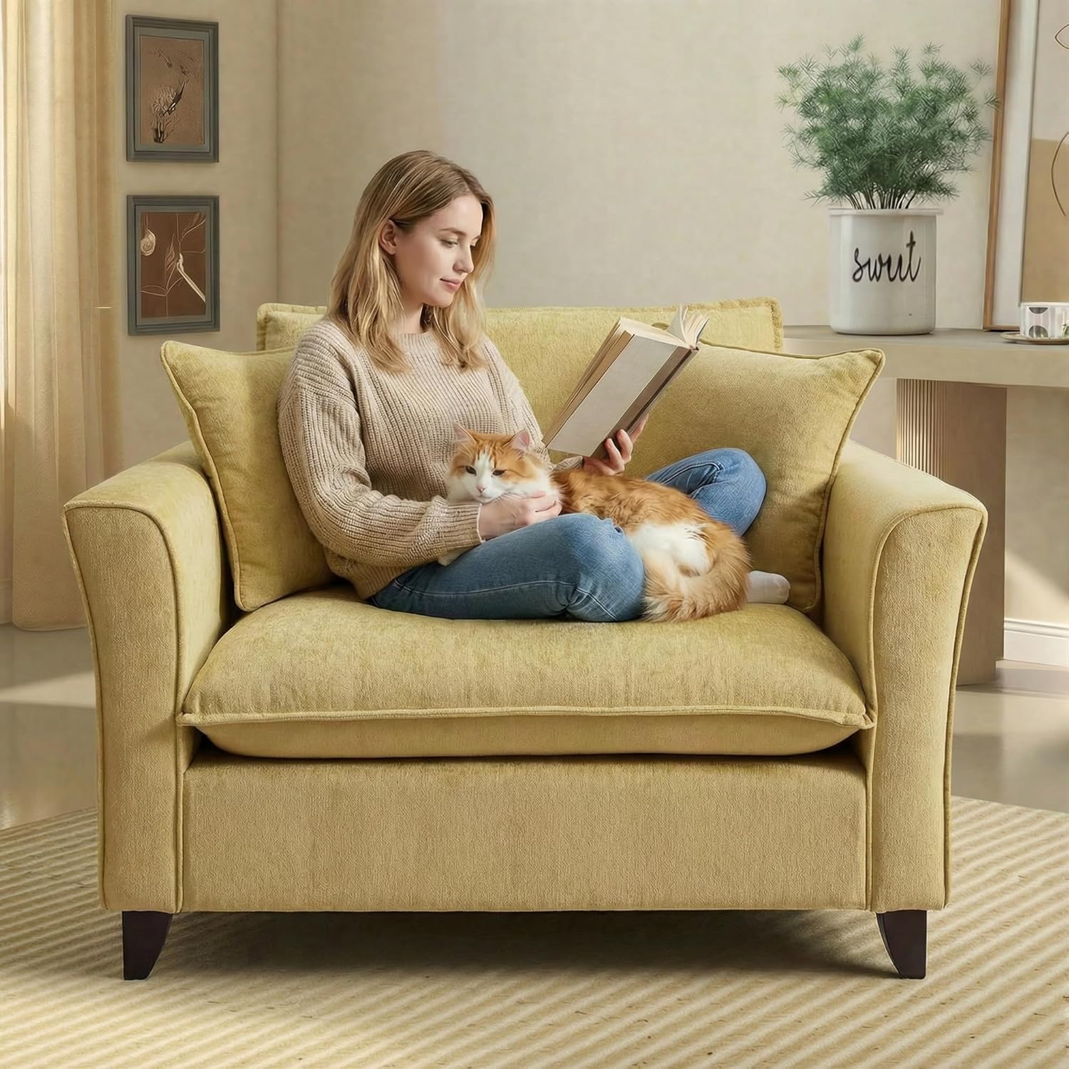 ERYE Upholstered Accent Chair, 46.9" - Image 3