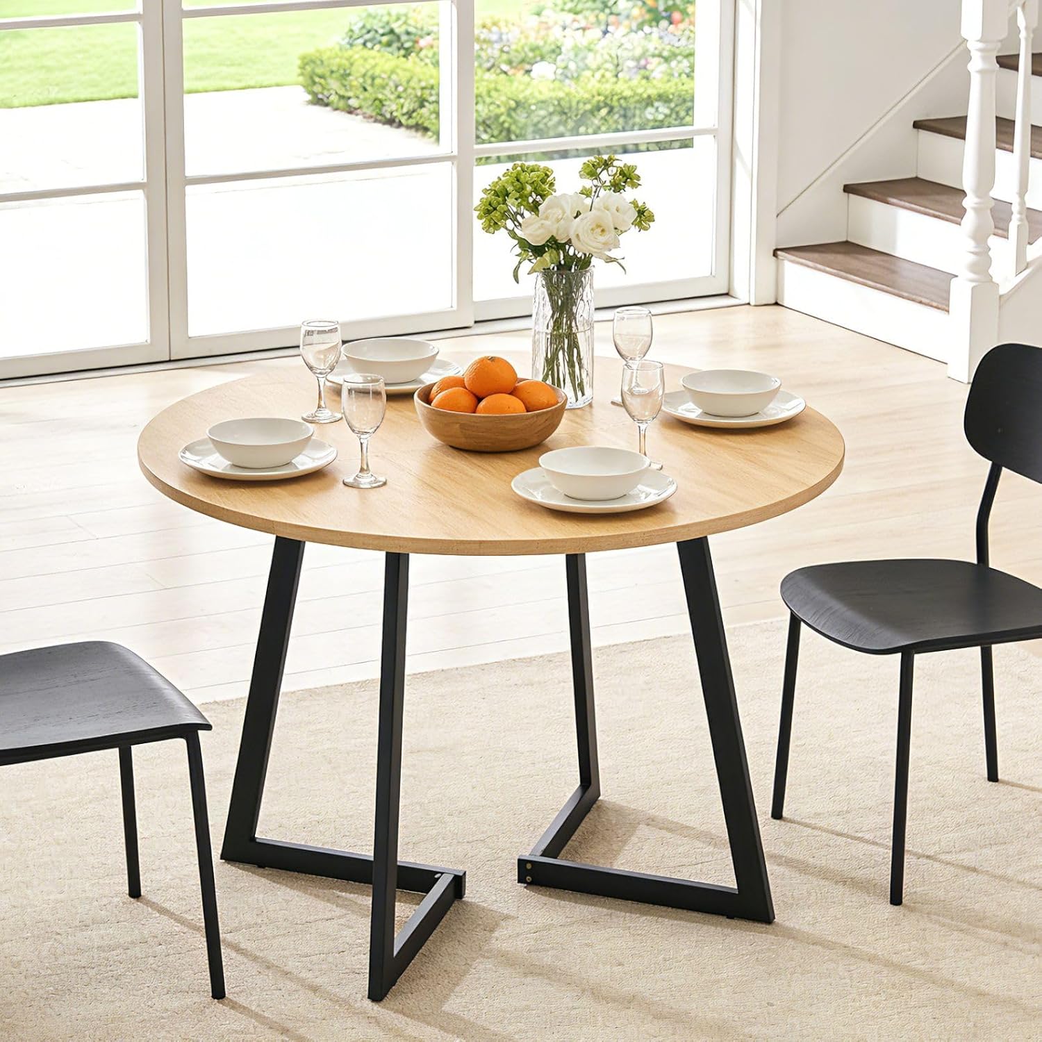 Karl Home Round Dining Table, 35.4", Black - Image 4