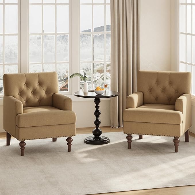 MALOL Accent Chairs, 2-Pack, Brown - Image 7