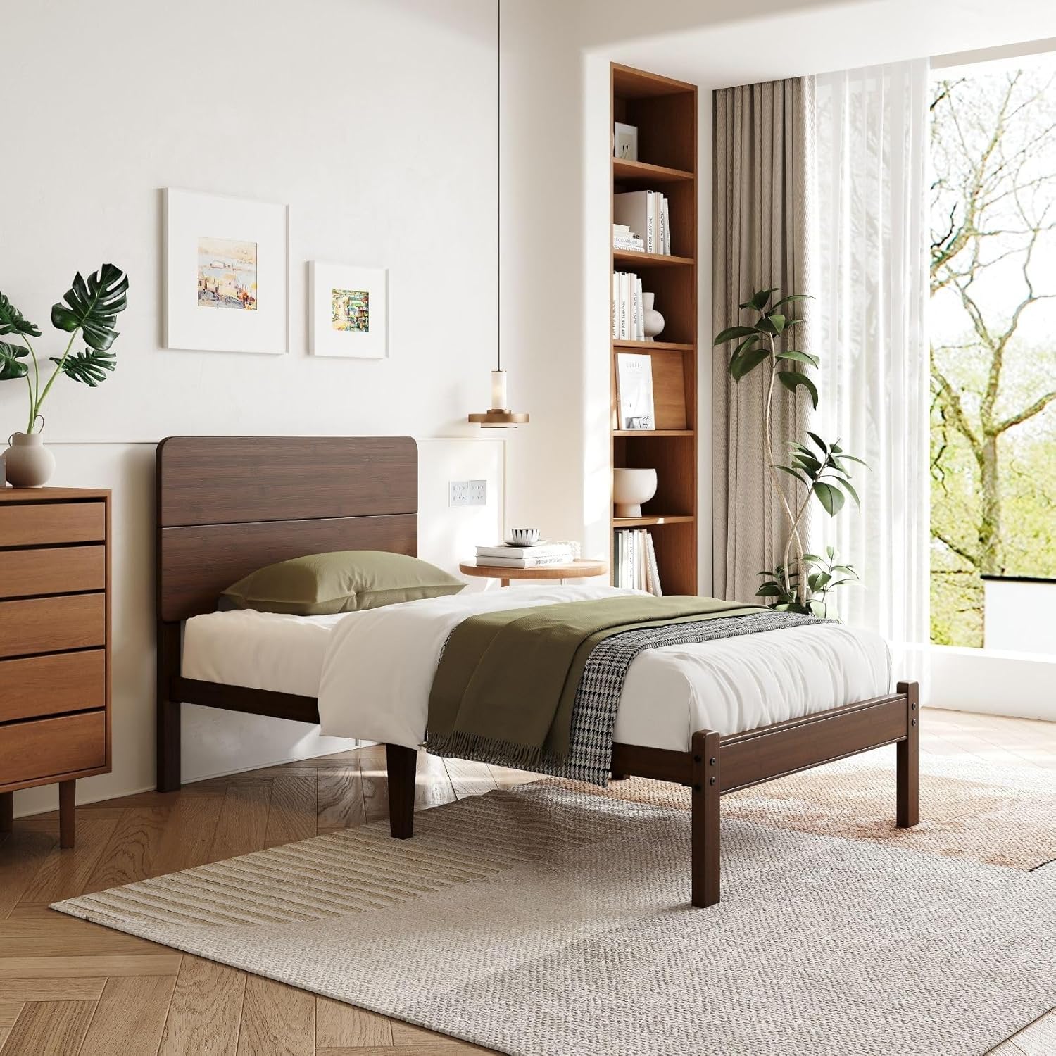 Queen Bamboo Bed Frame, 14", Natural - Image 5