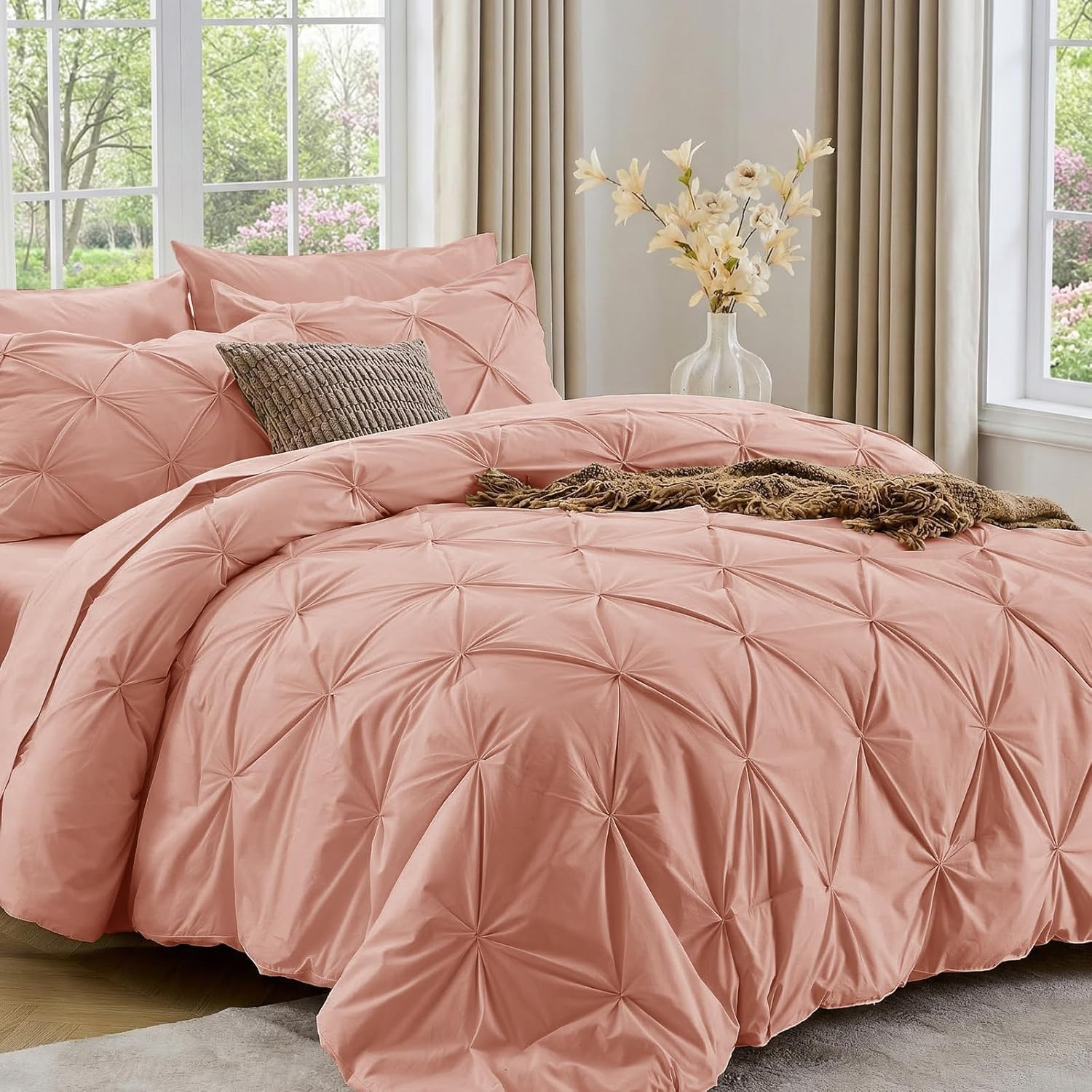 Sasttie Queen Comforter Set, 7-Piece, Beige - Image 47