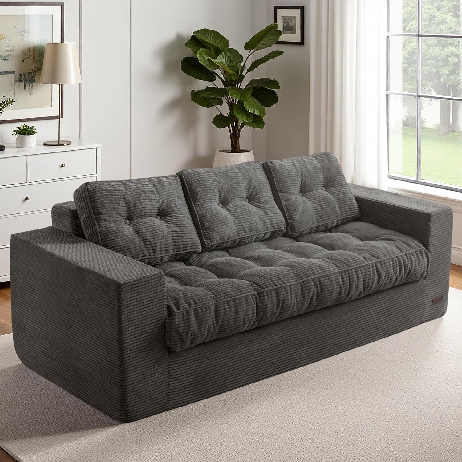 MAXYOYO Bean Bag Loveseat Sofa, Black - Image 17
