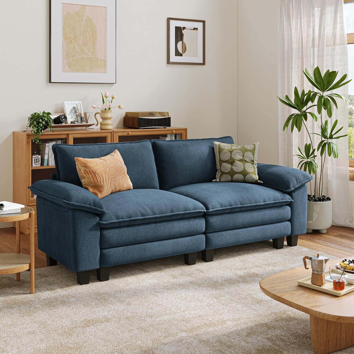 LINSY HOME Cloud Loveseat Sofa, 90", Green - Image 21