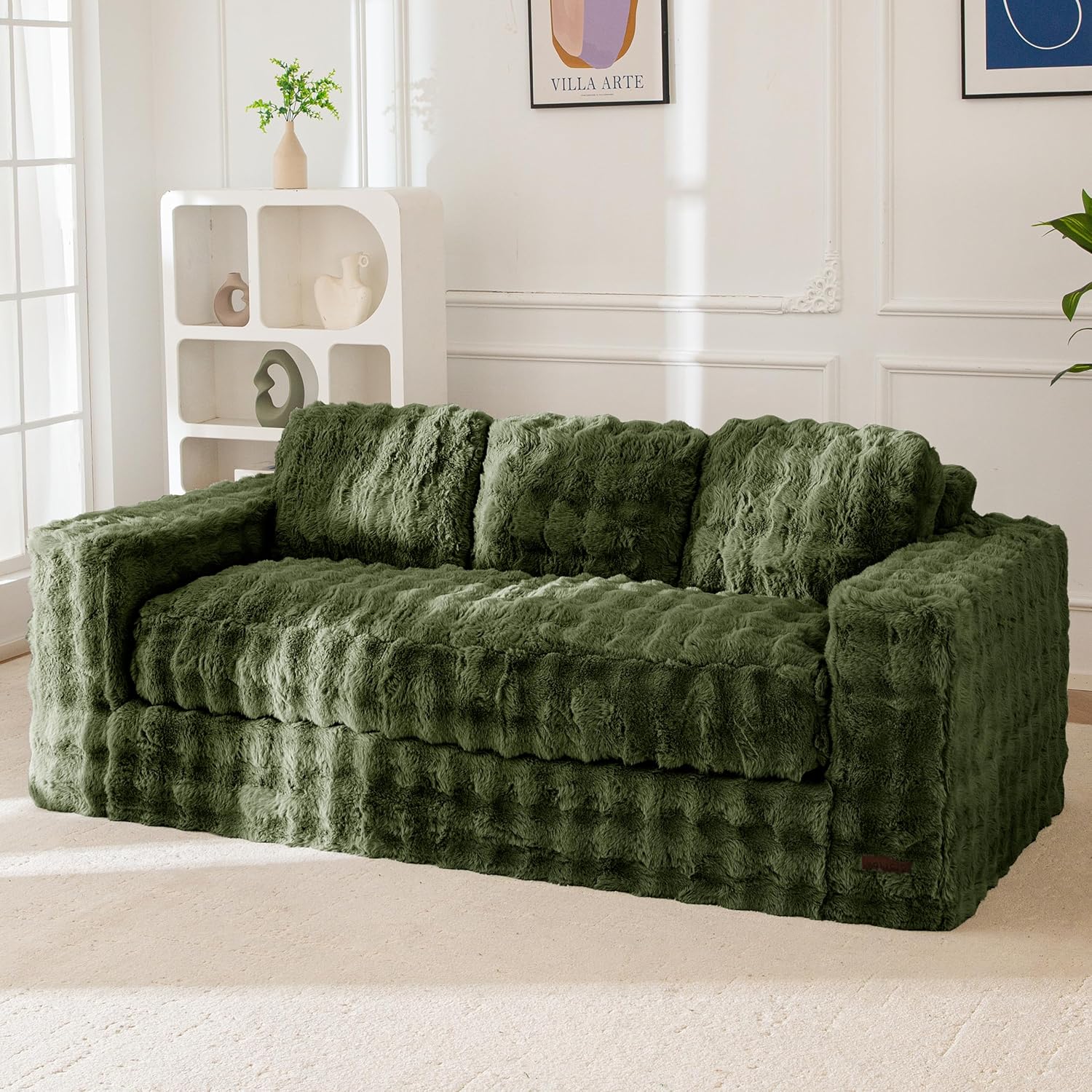 MAXYOYO Bean Bag Loveseat Sofa, Black - Image 7