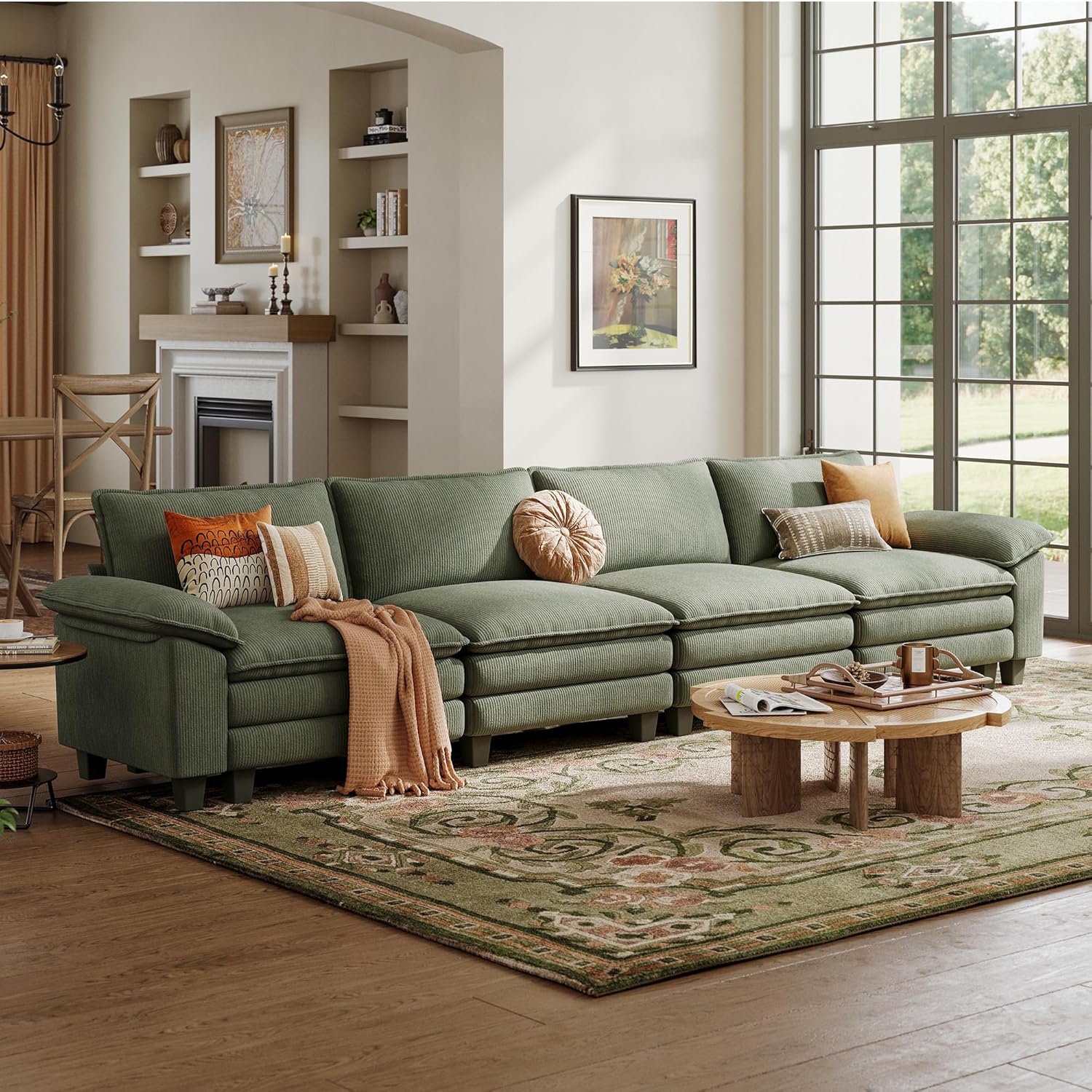 LINSY HOME Cloud Loveseat Sofa, 90", Green - Image 29