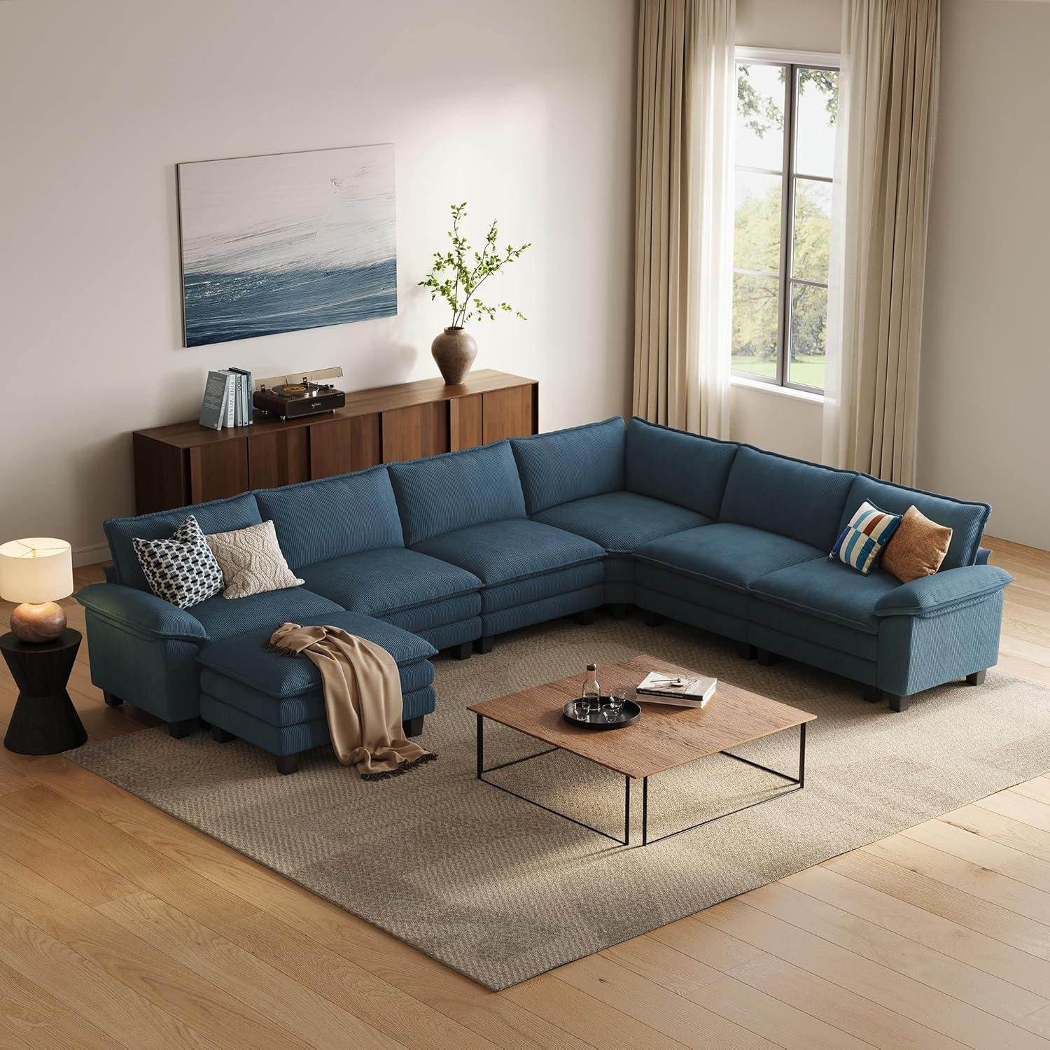 LINSY HOME Cloud Loveseat Sofa, 90", Green - Image 20